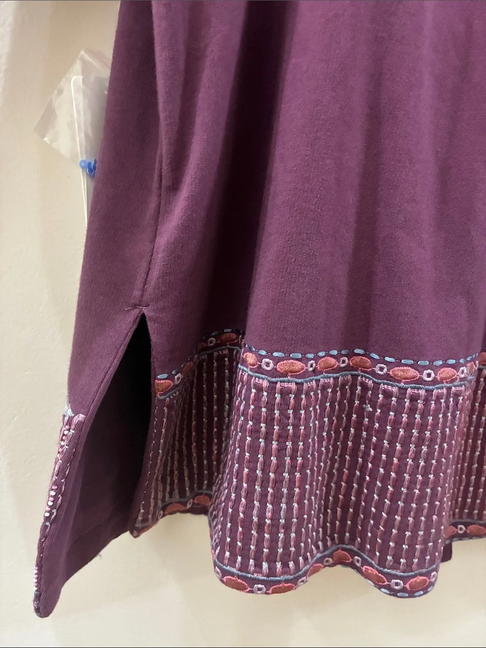Soft Surroundings Plum Floral Embroidered Open Jacket - NWT - medium